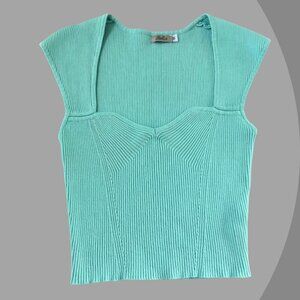 2BELLA Womens Teal Short Sleeve Top, Medium